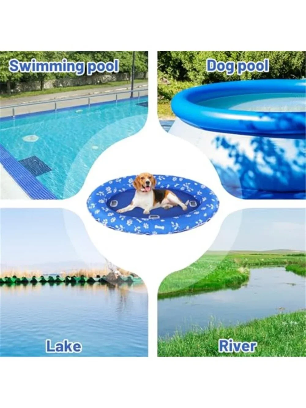 Dog Pool Float Inflatable Pet Float Raft Small Dog Waterproof Oxford Fabric